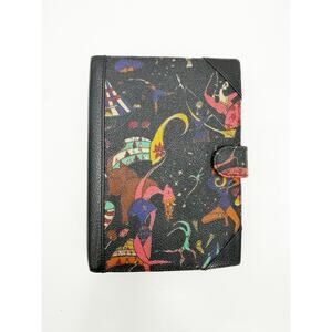 Piero Guidi Planner Magic Circus Leather Vintage 7.25"x5.25"x1.25" Personal Blk